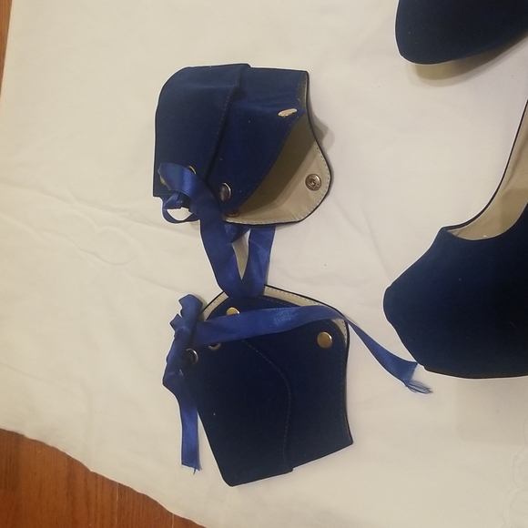 HAI YUE LI platform heels blue sz 8.5/39 Euro - Picture 8 of 8